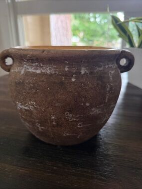 Rustic Brown Ceramic Planter Pot - Brown Home Art